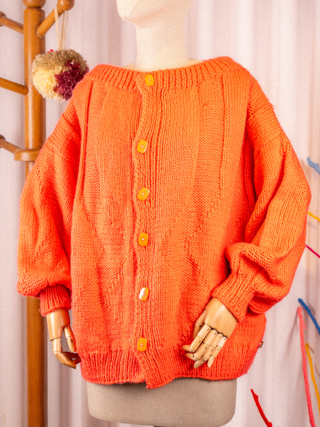 Chunky orange cardigan